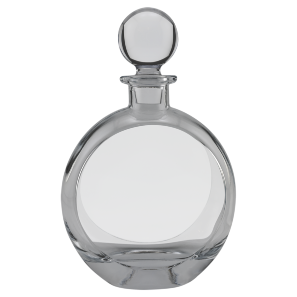 Personalized 750 mL Flat Round Glass Decanter