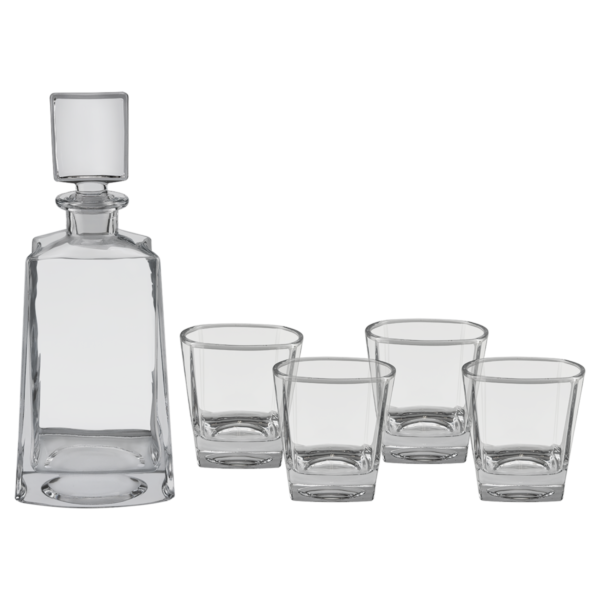Personalized 750 mL 12" Tequila Decanter Set with Four 8 oz. Glasses