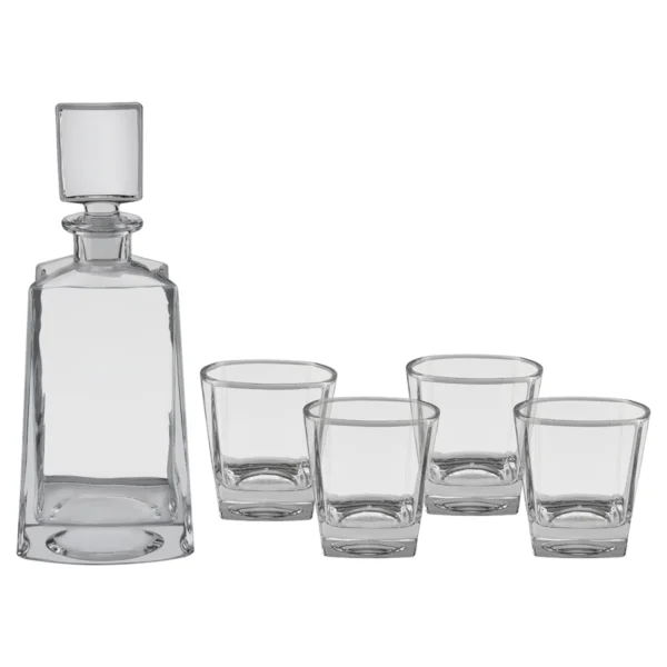 Personalized 750 mL 12" Tequila Decanter Set with Four 8 oz. Glasses