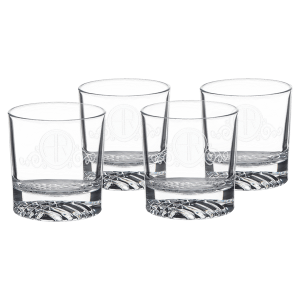 Personalized Four Polar Camel 9 oz. Round Rocks Glasses