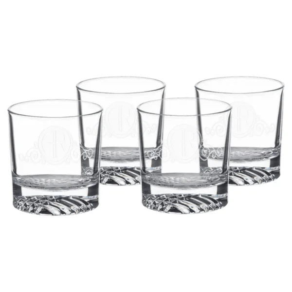 Personalized Four Polar Camel 9 oz. Round Rocks Glasses