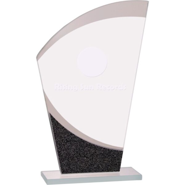 Custom Engraved 7 1/4" Wave Designer Glass Award