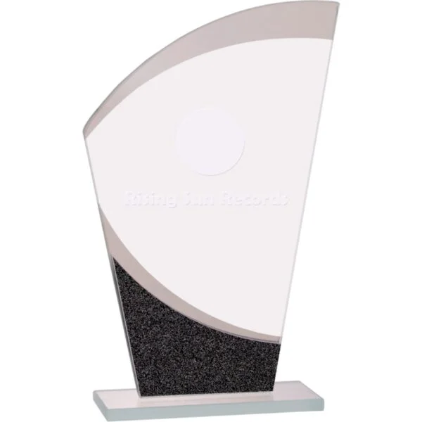 Custom Engraved 7 1/4" Wave Designer Glass Award