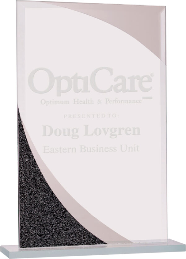 Custom Engraved 8" Rectangle Designer Glass Award