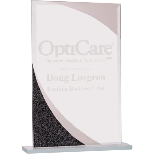 Custom Engraved 8" Rectangle Designer Glass Award