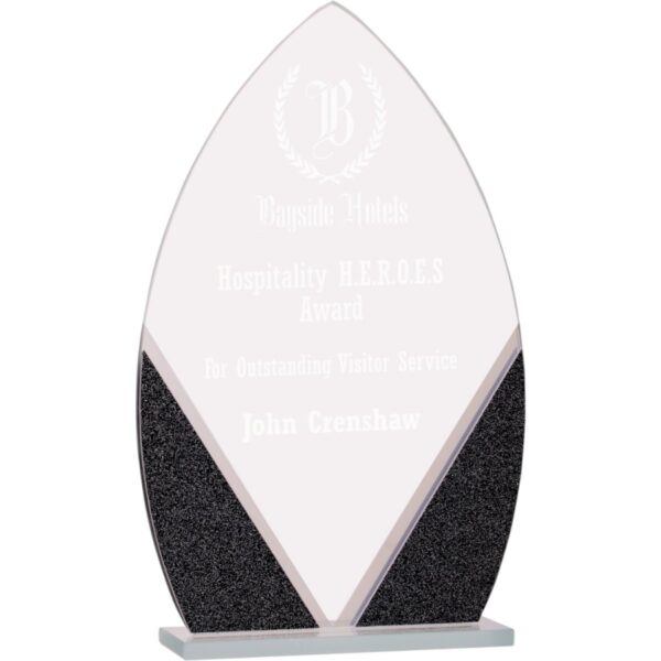 Custom Engraved 7 1/4" Oval Designer Glass Award