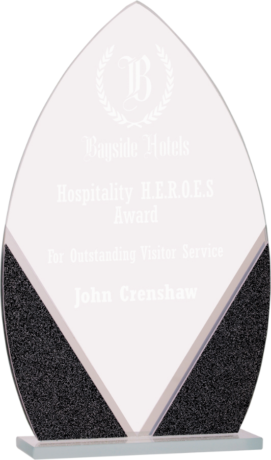 Custom Engraved 7 1/4" Oval Designer Glass Award