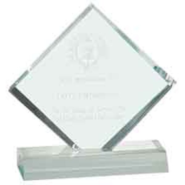 Custom Engraved 4 1/2" x 4 1/2" Jade Diamond Jewel Beveled Acrylic Blank