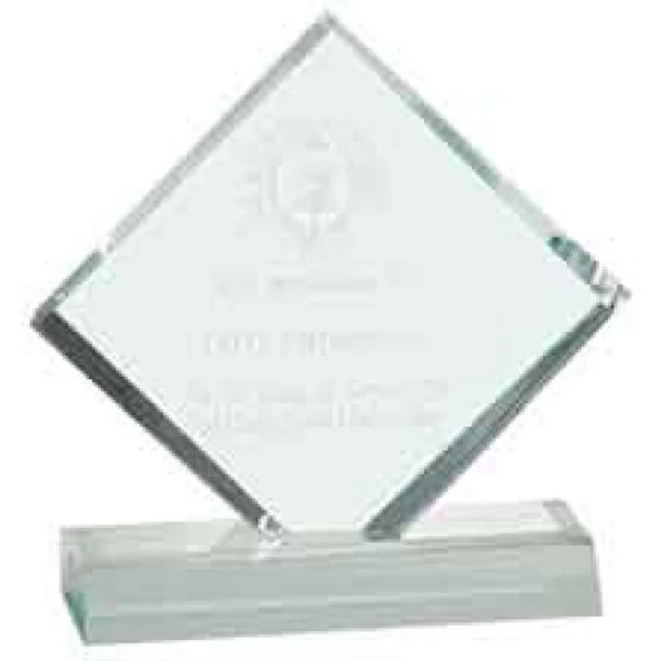 Custom Engraved 4 1/2" x 4 1/2" Jade Diamond Jewel Beveled Acrylic Blank