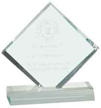 Custom Engraved 4 1/2" x 4 1/2" Jade Diamond Jewel Beveled Acrylic Blank