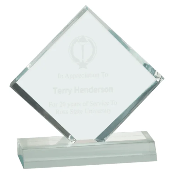 Custom Engraved 5" x 5" Jade Diamond Jewel Beveled Acrylic Blank