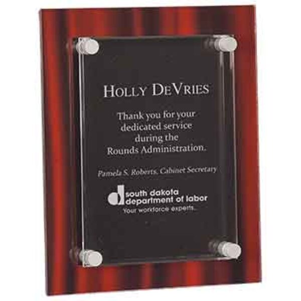 Custom Engraved 8" x 10" Red Velvet Stand-Off Acrylic Plaque