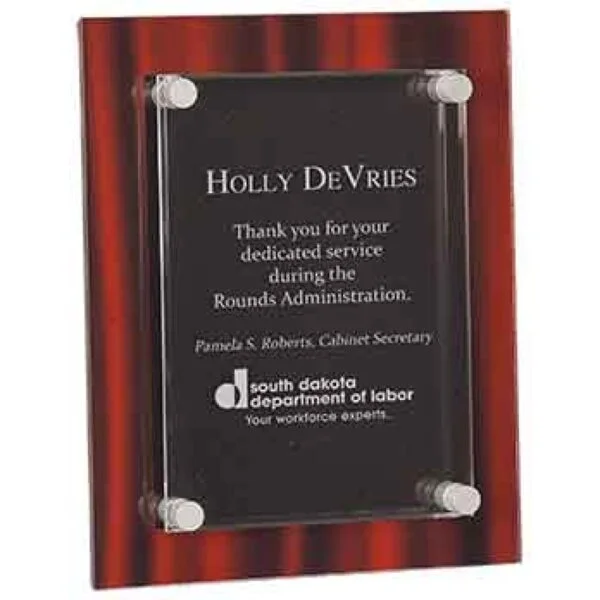 Custom Engraved 8" x 10" Red Velvet Stand-Off Acrylic Plaque