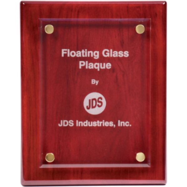 Custom Engraved 8" x 10" Rosewood Piano Floating Glass Plaque
