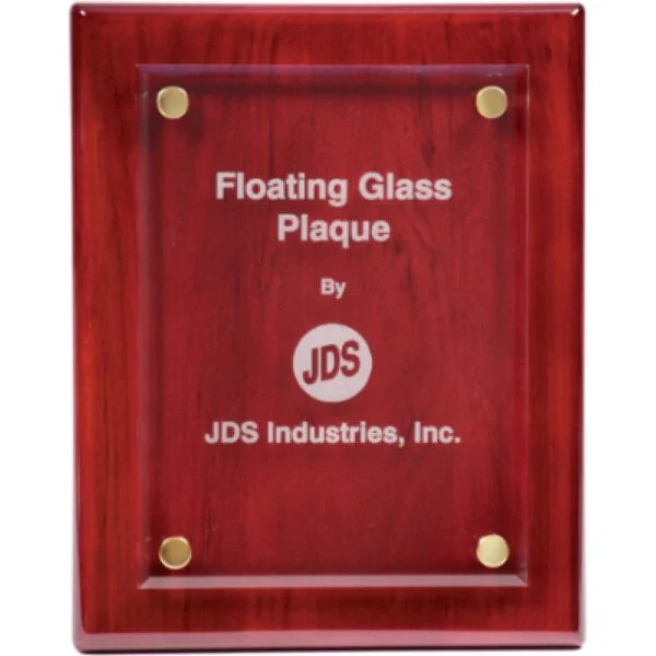 Custom Engraved 8" x 10" Rosewood Piano Floating Glass Plaque