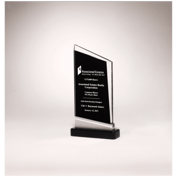 Custom Engraved 4 3/4" x 8 7/8" Zenith Glass Award