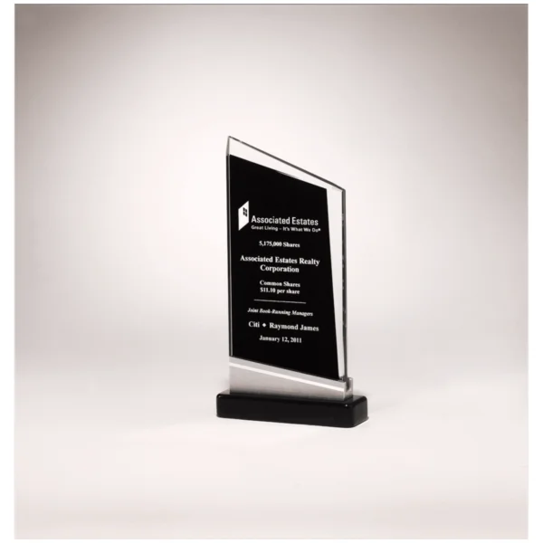 Custom Engraved 4 3/4" x 8 7/8" Zenith Glass Award