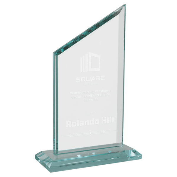 Custom Engraved 4 3/4 x 7 1/2" Zenith Glass Award