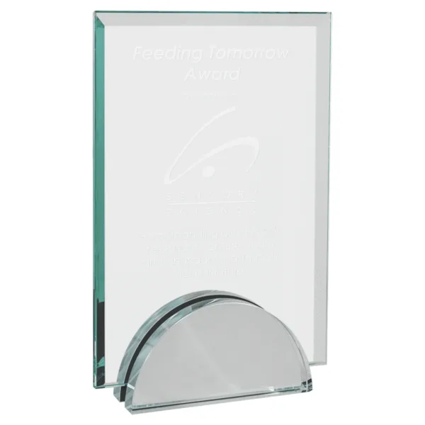 Custom Engraved 5" x 7 1/4" Apex Glass Award