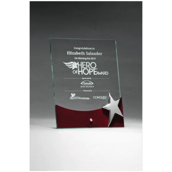 Custom Engraved 8" x 10" Freestanding Glass Award