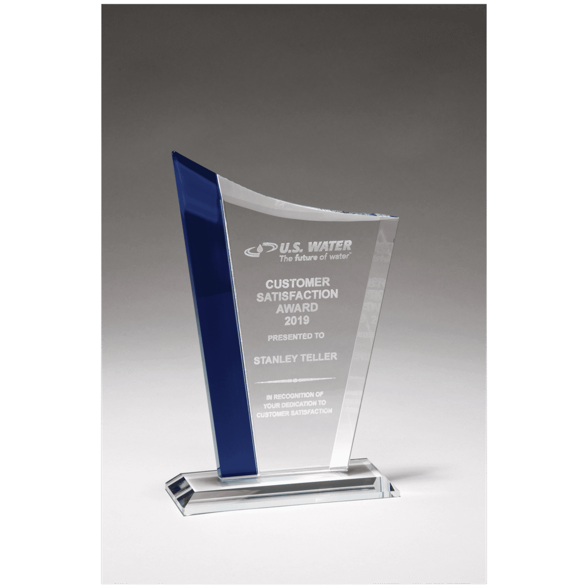 Custom Engraved 5 3/4" x 8 5/8" Zenith Clear Glass Award