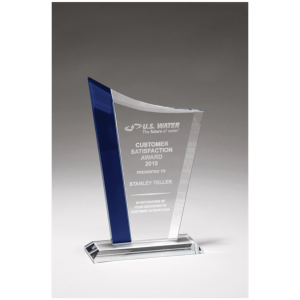 Custom Engraved 6 1/2" x 9 3/4" Zenith Clear Glass Award