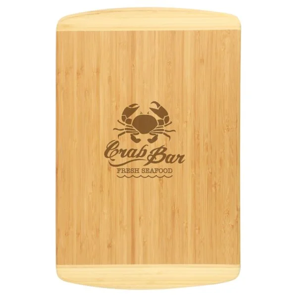 Personalized 18" x 12" Bamboo 2-Tone Cutting Board
