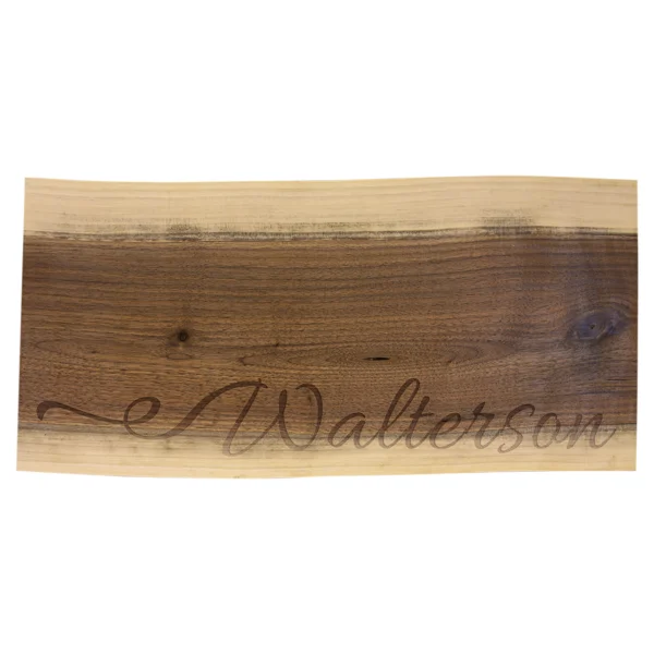 Custom Engraved 18"x 8" Black Walnut Cutting and Charcuterie Board