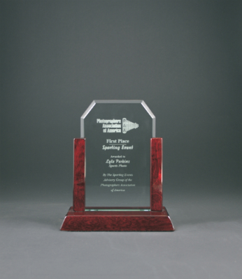 Custom Engraved 7" Gateway Jade Clip Corner Glass Award