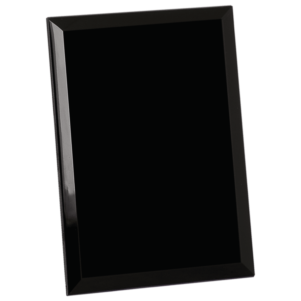 Custom Engraved 6" x 8" Black Glass Mirror Plaque
