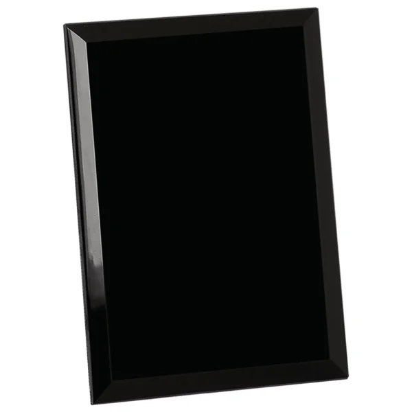 Custom Engraved 6" x 8" Black Glass Mirror Plaque