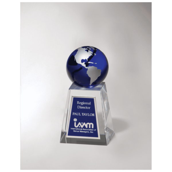 Custom Engraved 2 5/8" x 5 1/4" Crystal Trophy