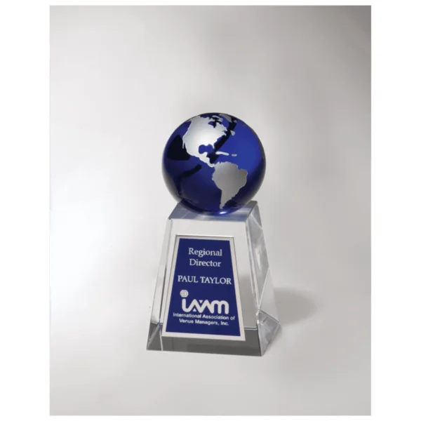 Custom Engraved 2 5/8" x 5 1/4" Crystal Trophy