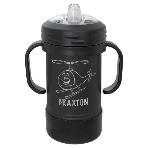 Personalized 10 oz. Black Sippy Cup