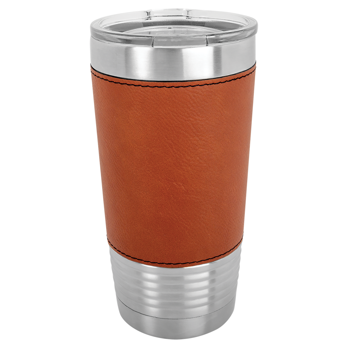 Personalized 20 oz. Light Brown Leatherette Tumbler - Image 6