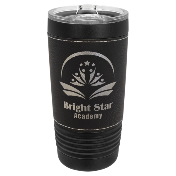 Personalized 20 oz. Black Leatherette Tumbler