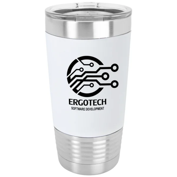 Personalized 20 oz. Polar Camel Tumbler with Silicone Grip and Clear Lid