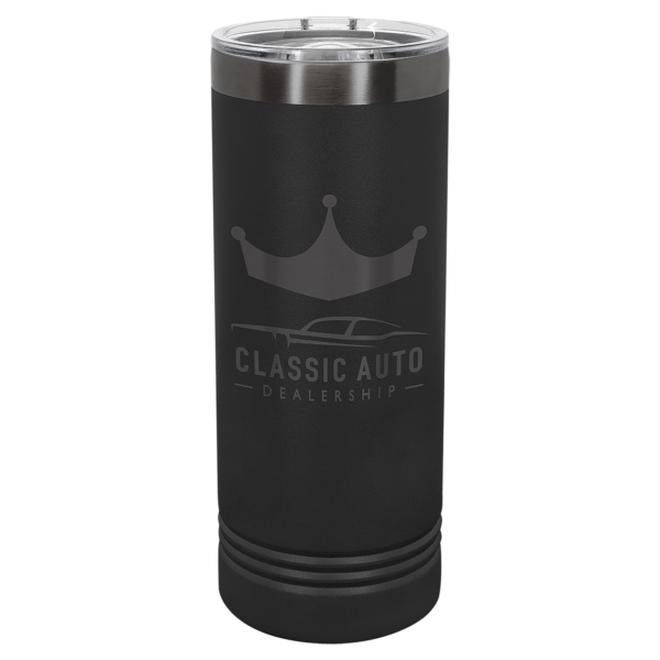 Personalized 22 oz. Black Ghost Black Skinny Tumbler