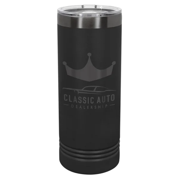 Personalized 22 oz. Black Ghost Black Skinny Tumbler
