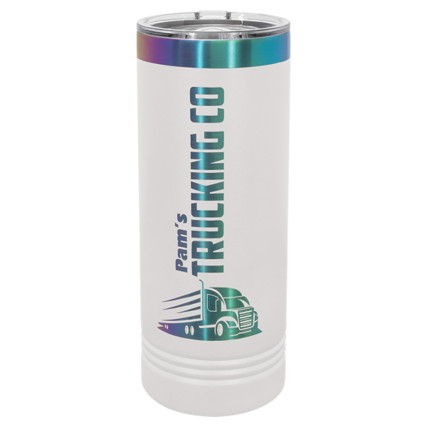 Personalized 22 oz. White/Prism Skinny Tumbler