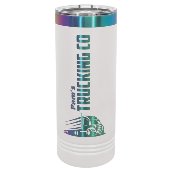 Personalized 22 oz. White/Prism Skinny Tumbler