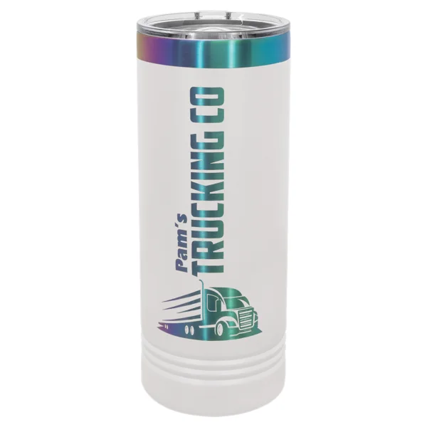 Personalized 22 oz. White/Prism Skinny Tumbler