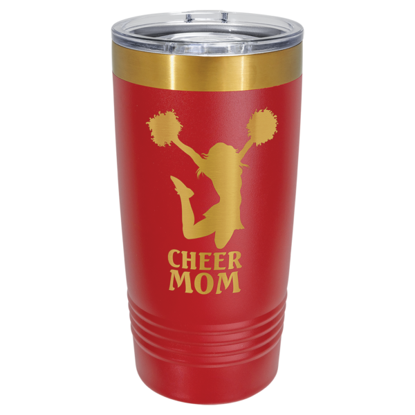 Personalized 20 oz. Red/Bright Gold ION-Plated Ringneck Tumbler