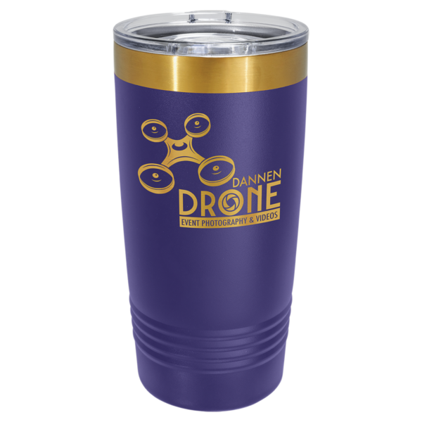 Personalized 20 oz. Purple/Bright Gold ION-Plated Ringneck Tumbler