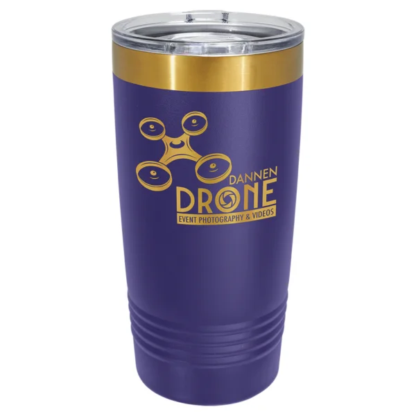 Personalized 20 oz. Purple/Bright Gold ION-Plated Ringneck Tumbler