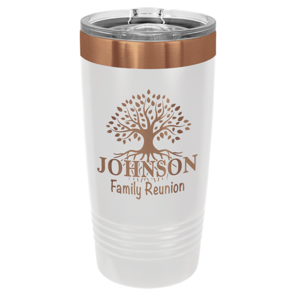 Personalized 20 oz. White Rose Gold Ringneck Tumbler