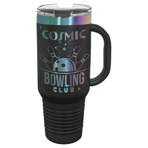 Personalized 40 oz. Black/Prism Travel Mug