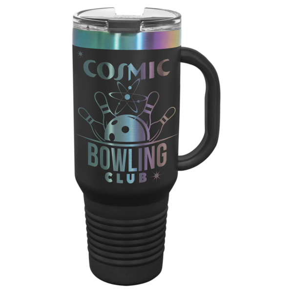 Personalized 40 oz. Black/Prism Travel Mug