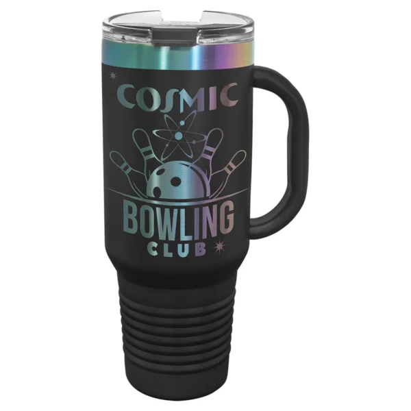 Personalized 40 oz. Black/Prism Travel Mug
