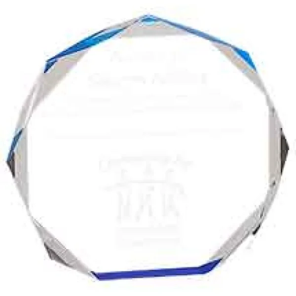 Custom Engraved 6" Blue Octagon Acrylic Award